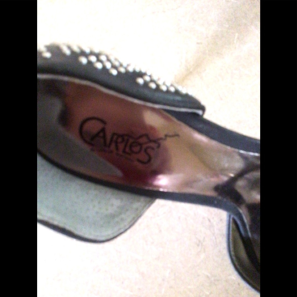 Carlos Black with Silver Studded Open Toed Heels - Picture 8 of 9